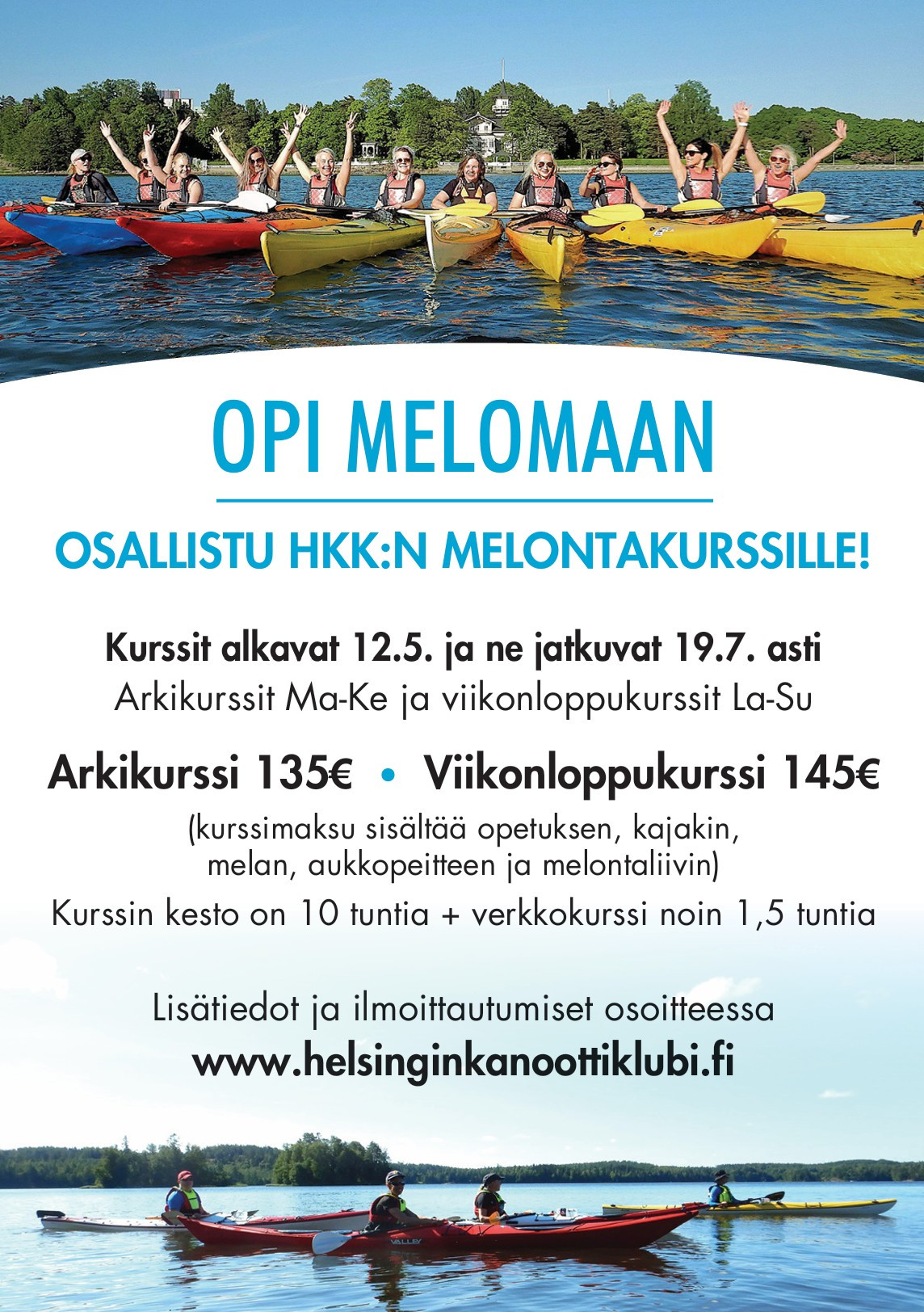 Kanoottiklubi kurssimainos 2025